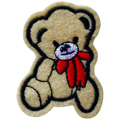 Teddybär-Aufnäher zum Aufbügeln, Beige