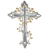 Kruis Cross Strijk Embleem Patch Zilver