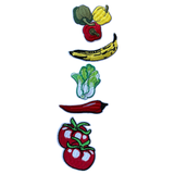 Fruit Groenten Strijk Embleem Patch Set 5 Patches