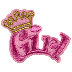 Mädchen-Text-Krone-Emblem-Aufnäher zum Aufbügeln