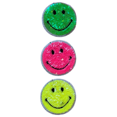 Paillette-Smiley-Emblem-Patch-Set zum Aufbügeln, 3-teilig