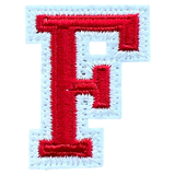 Alfabet Letter F Embleem Strijk Patch Rood Wit