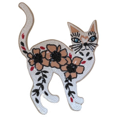 Katzen-Paillette-XL-Aufnäher zum Aufbügeln
