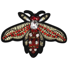 Bei Strass On Sew Fashion Teil rot goldfarben