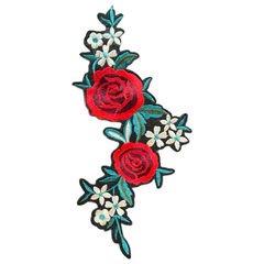 Aufnäher mit Aufnäher „Rosen, Blumen, Zweige“, zum Aufbügeln, Emblem, XL, rechts