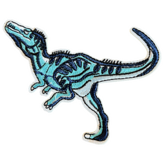 Tyrannosaurus T-Rex Dinosaurier-Emblem-Aufnäher zum Aufbügeln, Blau