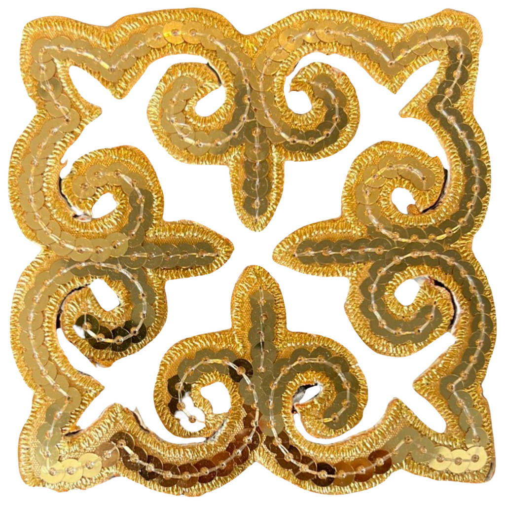 Tribal Paillette Goud Sequins Cosplay Strijk Embleem Patch