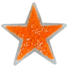 Stern-Paillette-Orange-Glitzer-Emblem-Aufnäher zum Aufbügeln
