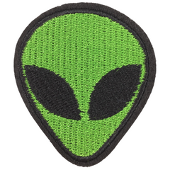 Alien-Kopf-Emblem zum Aufbügeln, grün