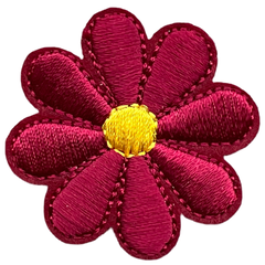 Gänseblümchen-Emblem zum Aufbügeln, Bordeaux
