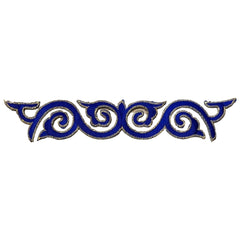 Cosplay Pailletten venezianische Spitze Eisen auf Applikation Patch Blau Gold