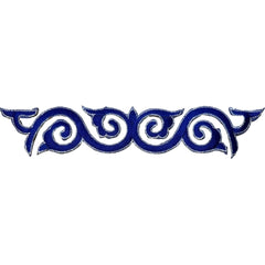 Cosplay Pailletten venezianische Spitze Eisen auf Applikation Patch blau Silber