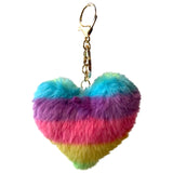 Sleutelhanger Pluche Hart Regenboog Print Tas Hanger