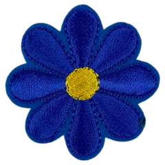 Gänseblümchen-Blumen-Emblem-Aufnäher zum Aufbügeln, Kobaltblau