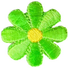 Gänseblümchen-Emblem-Aufnäher zum Aufbügeln, hellgrün