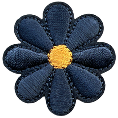 Gänseblümchen-Emblem-Aufnäher zum Aufbügeln, Marineblau