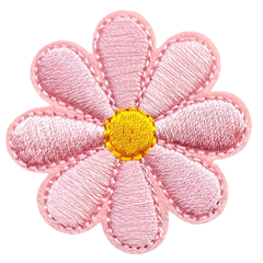 Gänseblümchen-Blumen-Emblem-Aufnäher zum Aufbügeln, hellrosa