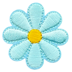 Gänseblümchen-Emblem-Aufnäher zum Aufbügeln, Hellblau