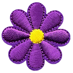 Gänseblümchen-Emblem-Aufnäher zum Aufbügeln, Lila