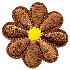 Gänseblümchen-Blumen-Emblem-Aufnäher zum Aufbügeln, braun
