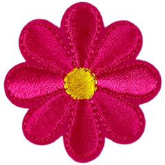 Gänseblümchen-Emblem-Aufnäher zum Aufbügeln, Fuchsia-Rosa