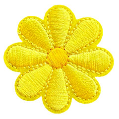 Gänseblümchen-Emblem-Aufnäher zum Aufbügeln, Zitronengelb