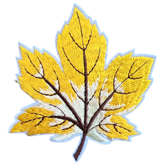Herbstblatt Herbstblatt-Emblem-Aufnäher zum Aufbügeln, Gelb