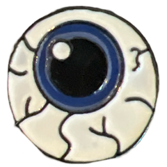 Runder Augapfel-Emaille-Pin mit blauer Iris