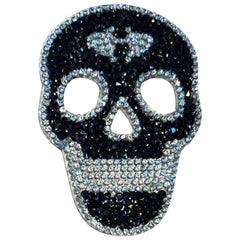 Totenkopf-Strass-Emblem-Aufnäher zum Aufbügeln