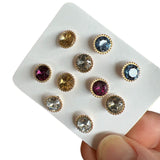 Pin Broche Steek Pin Knopen Set Diamant Vijf Kleuren