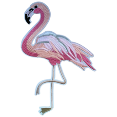 Pinker Flamingo XXL-Emblem-Aufnäher zum Aufbügeln rechts