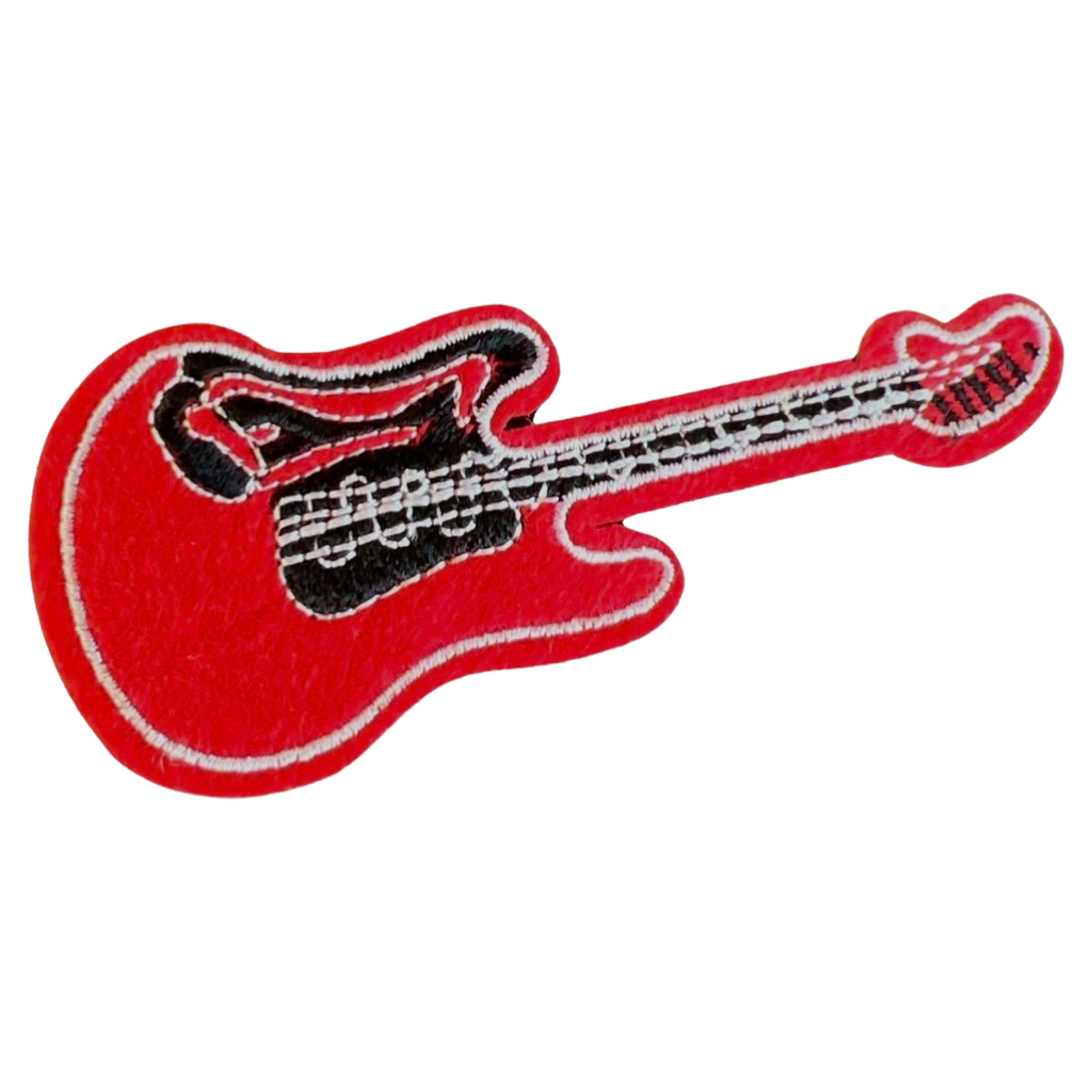 Gitaar Strijk Embleem Patch Rood