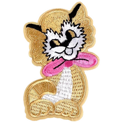 Katze Katze Pussy Bügelbild Emblem Beige