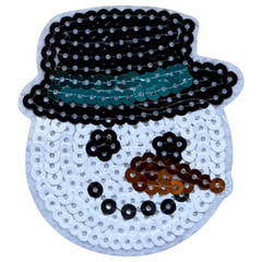 Schneemann-Pailletten-Emblem-Aufnäher zum Aufbügeln