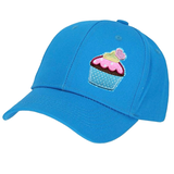 Cupcake Gebakje Taartje Strijk Embleem Patch op een blauwe cap