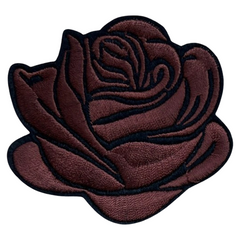 Aufnäher mit Aufnäher „Rose Roses Flower Floral“ zum Aufbügeln, Emblem, Braun