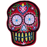 Sugar Skull Strijk Embleem Patch Rood Gele Tanden