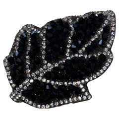 Blatt-Blatt-Motiv-Strass-Emblem-Aufnäher zum Aufbügeln