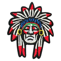 Indianer-Kopfschmuck-Emblem-Aufnäher zum Aufbügeln