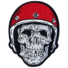 Totenkopf-Helm-Emblem-Aufnäher zum Aufbügeln