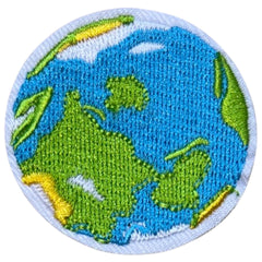 Aufnäher mit Emblem zum Aufbügeln auf dem Planeten Erde