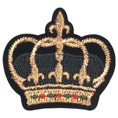 Kronen-Emblem-Aufnäher zum Aufbügeln in Roségold und Schwarz