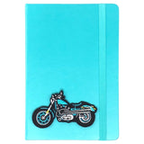 Motor Brommer Bromfiets Strijk Embleem Patch Blauw op een blauwe agenda