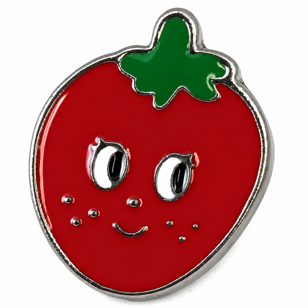 Erdbeer-Tomaten-Augen-Emaille-Pin