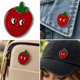 Erdbeer-Tomaten-Augen-Emaille-Pin