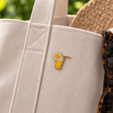 Limonade Cocktail Stroh Obstscheibe Emaille Pin.