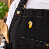 Limonade Cocktail Stroh Obstscheibe Emaille Pin.