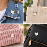 Weiße Kitty Cat Emaille Pin