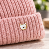 Weiße Kitty Cat Emaille Pin