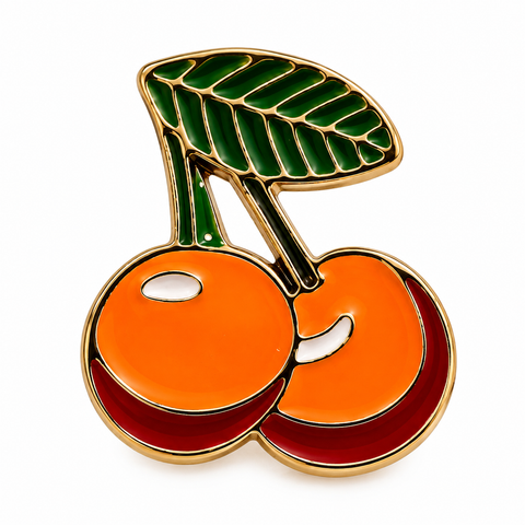 Kirsche Emaille Pin Orange